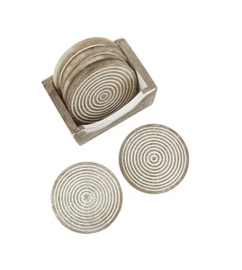 Gran Venta de posavasos organizador de mesa posavasos de madera al por mayor té café taza redonda posavasos de madera y acacia DE LA India - Product Image 2