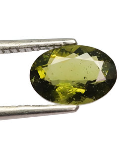 Piedra preciosa facetada de moldavita natural-Gemas de moldavita de forma ovalada-Piedra de moldavita real auténtica verde de la República Checa - Product Image 4