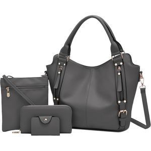 Conjunto de Bolsos de Piel Sintética para Mujer, 4 en 1, Bolso Tote Grande, Bolso de Hombro, Bolso Cruzado, Cartera, Monedero, Venta al por Mayor - Product Image 4