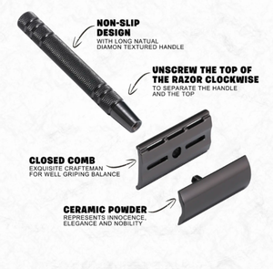 Rasoir de sécurité classique à double tranchant en acier inoxydable, réutilisable, écologique, pour rasage manuel de la barbe - Product Image 4