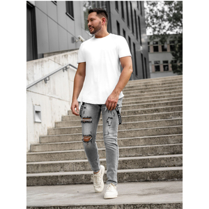 กางเกงยีนส์ขายาวสำหรับผู้ชายกางเกงยีนส์ทรงสลิมฟิตแบบสั่งทำ - Product Image 5