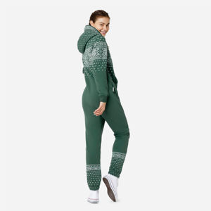 Print Detail and Embroidered Logo 50% Polyester 50% Cotton Side Pockets with Zipper Closure Unisex Green Alpine <b>Jumpsuit</b> - Product Image 3