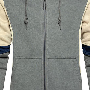 เสื้อฮู้ดซิปผู้ชายคุณภาพดีที่สุด ทันสมัย ระบายอากาศได้ดี บริการสั่งทำเสื้อฮู้ด ผ้าคอตตอนผสมเนื้อหนาพื้นฐาน - Product Image 5