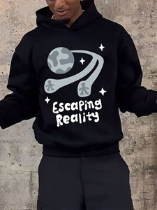 Sudadera con Capucha Bordada de Moda para Hombre, Personalizada, Impresa, Transpirable, de Secado Rápido, Material de Felpa de Algodón/Poliéster para Invierno - Product Image 4