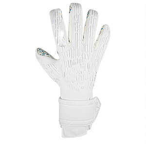 Guantes de portero transpirables impermeables de seis dedos de cuero blanco correa de muñeca ajustable con agarre moteado para práctica de fútbol - Product Image 6