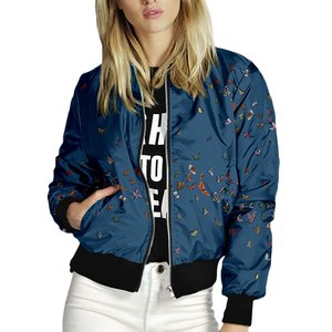 Chaquetas de bombardero marrones para mujer, ropa de abrigo elegante personalizable de alta calidad, superventas, talla XL, transpirable, técnica teñida lisa - Product Image 2