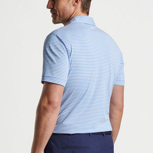 Premio al por mayor logotipo personalizado lujo 88% poliéster 12% Spandex alta calidad sublimación rayas deporte Golf hombres camiseta - Product Image 3