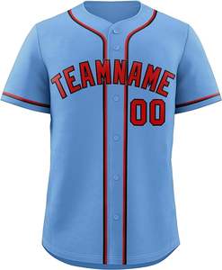 Jerseys de béisbol juveniles personalizados a granel, jersey de béisbol de hombre bordado de gran tamaño con botones - Product Image 1