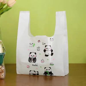 Manufacturer Customized Logo Supermarket Recycled Plastic T-Shirt <b>Packaging</b> <b>Bag</b> Thank You T Shirt Plastic Shopping <b>Bags</b> - Product Image 4