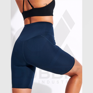 กางเกงขาสั้นเอวสูงสำหรับผู้หญิงกางเกงออกกำลังกายขาสั้น100% โพลีเอสเตอร์ปรับแต่งโลโก้ได้สีดีไซน์ได้ - Product Image 2
