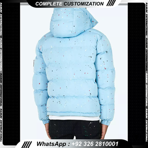 Blouson coupe-vent en duvet uni pour hommes, logo personnalisé, vestes bouffantes pour hommes, multicolores et personnalisées - Product Image 6