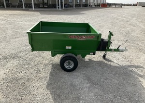 Mini remorque benne verte à essieu simple, remorque benne hydraulique à attelage par pare-chocs pour tracteur agricole - Product Image 6
