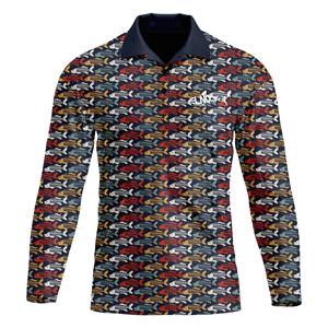 Vente en gros de polo en polyester respirant à manches longues personnalisable vêtements de pêche à impression par sublimation - Product Image 3