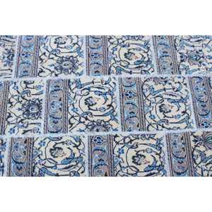 Alfombra Turca Vintage, Alfombra Pequeña de 3x4.1 pies, Alfombra de Lana con Estampado Animal Azul y Blanco - Product Image 5