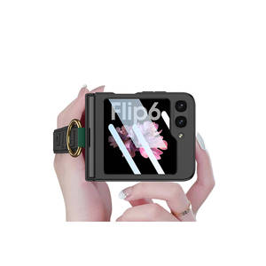 Étui de luxe translucide en silicone pour Samsung Galaxy Z Flip 6 avec support anneau intégré et protection de l'appareil photo, emballage de vente au détail - Product Image 5