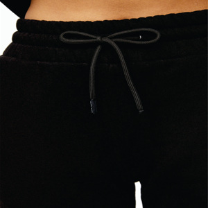 65% coton 35% polyester taille haute coupe bande de marque garniture dynamique jogger noir femmes survêtement bas - Product Image 6