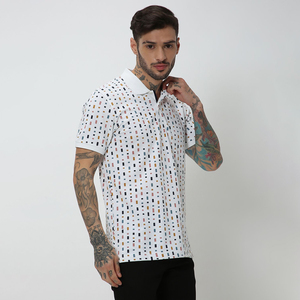 เสื้อโปโลผู้ชายผ้าฝ้าย100% ปกพับโลโก้แบบกำหนดเองล่าสุด - Product Image 5