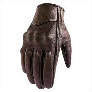 Guantes de moto personalizables para hombre y mujer, materiales de cuero con logotipo/diseño personalizado para deportes y carreras de motos - Product Image 6
