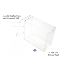 Boîte de rangement pour cartes à collectionner de jeux de cartes, en acrylique transparent avec protection UV à 99%, avec couvercle magnétique