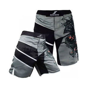 Gran oferta de pantalones cortos MMA de poliéster para hombre, ropa de entrenamiento de artes marciales OEM personalizable, ajuste holgado para deportes y entrenamiento de boxeo - Product Image 1