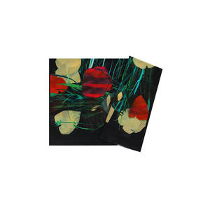 Vintage Designer Digital Print Black <b>Silk</b> Square Scarf - Product Image 1