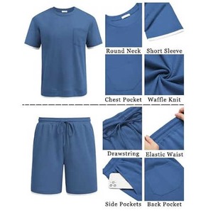 High Quality T Shirt and Shorts Set Summer for <b>Men</b> Low MOQ Apparel Factory Custom Woven Labels - Product Image 4
