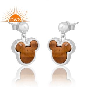 Nuevo diseño de tendencia, pendiente de piedra preciosa amarilla de ojo de tigre Natural de plata esterlina, joyería de diseño personalizado para mujer, regalo para ella - Product Image 3