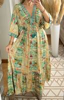À la main Boho Tie Dye Maxi Dress Collection Unique coupe ample confortable longues cordes d'épaule réglables poches grande taille