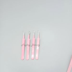 ที่หนีบขนตาปลอมแบบปรับแต่งได้แหนบขนตาแบบสแตนเลสสีชมพูปลายแหลมมีวอลลุ่ม - Product Image 2