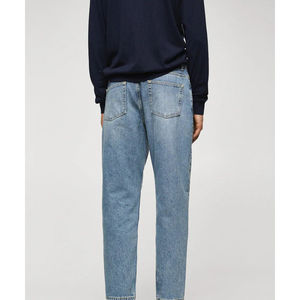 Pantalones vaqueros azules de mezclilla a la moda para hombre con logotipo personalizado, pantalones vaqueros ajustados cómodos a la moda transpirable de talla grande para hombre con logotipo personalizado - Product Image 6