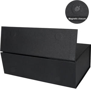 Boîte cadeau noire avec couvercle à fermeture magnétique 10" X 6" X 3" Boîte cadeau pour cadeaux, luxe pour emballage cadeau, boîte cadeau pour demoiselles d'honneur - Product Image 3