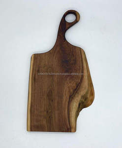 Planche à découper KALATRI en bois d'acacia durable, écologique, lavable au lave-vaisselle, avec poignée, style pagaie, pour le fromage, usage quotidien - Product Image 1