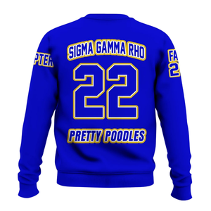 Sudadera Clásica con Cuello Redondo de Sigma Gamma Rho 1922, Azul y Dorado, Ropa Griega de Hermandad, Felpa Premium, Ropa de Invierno para Mujer - Product Image 2