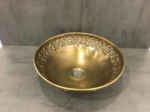 Éviers en cuivre martelé design moderne, écologiques, faciles à nettoyer, sur pied, pour salles de bain, cuisines, hôtels et restaurants – Vente chaude - Product Image 3
