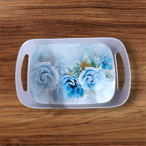 Vente en gros VKL Plateau de service en mélamine avec logo personnalisé Plateaux roulants de fabricants de taille moyenne Plateau de service en mélamine en plastique de qualité supérieure - Product Image 2