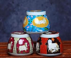 Frutos secos con estampado de Rajasthani y tarro de recuerdo de boda para Halloween y Diwali, caja de regalo India Haldi Mehendi para fiestas de inauguración de la casa - Product Image 2