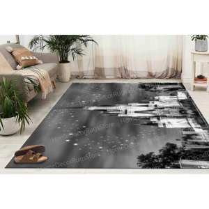 Alfombra de Cielo Estrellado, Alfombra con Estampado de Castillo de Cenicienta, Alfombra de Chenilla - Product Image 2