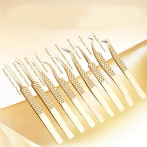 Pinzas de pestañas de color Pinzas de pestañas al por mayor Puntas de fibra Pinzas de extensión de pestañas profesionales - Product Image 4