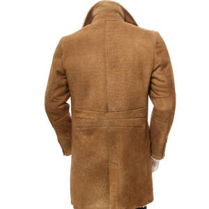 Men's High Street Style Casual Slim Long Sleeve Genuine Leather Cowhide Jacket <b>Funnel</b> Neck Collar Zipper Waterproof Breathable - Product Image 2