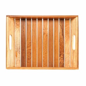 ถาดเสิร์ฟอาหารไม้ธรรมชาติพร้อมที่จับคู่กันถาดตกแต่งสำหรับใช้ในบ้าน - Product Image 4