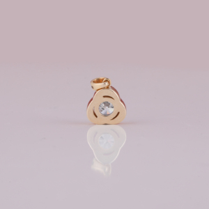 Colgante mínimo chapado en oro de 14 quilates personalizado con diamante cultivado en laboratorio de corte redondo para mujer con nuevo diseño personalizado clásico de moda - Product Image 3