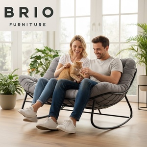 Chaise à <span class=keywords><strong>bascule</strong></span> double large pour 2 personnes, vente chaude d'usine, chaise à <span class=keywords><strong>bascule</strong></span> de patio avec coussin épais, chaise longue confortable et robuste - Product Image 5
