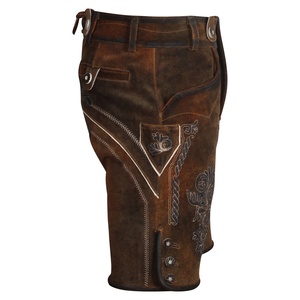 <b>Old</b> Style Plus Size High Embroidered Lederhosen for Men | Antique Look Bavarian Leather Shorts | Handmade Oktoberfest Costume - Product Image 6