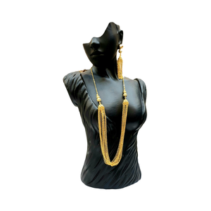 Juego de Cadenas y Aretes Casuales Simples Chapados en Oro de 24k para Bodas, Fiestas, Compromisos o Aniversarios, Excelente Idea de Regalo - Product Image 1