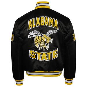 Custom <b>Men's</b> San Francisco 49ers Bomber <b>Jacket</b> with Stand Collar and Embroidery-ASU/Alabama State Team Options OEM Manufacturer - Product Image 1