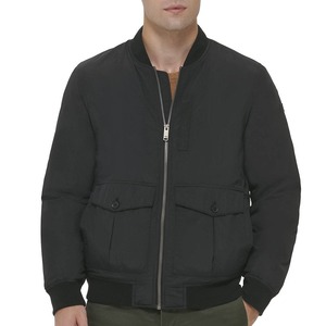 Blouson aviateur en toile enduite 100% polyester pour hommes, impression de logo personnalisé, tenue décontracté coupe-vent, toutes les couleurs - Product Image 4