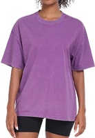 T-shirt vintage surdimensionné à épaules tombantes en coton 100% lourd, lavage à l'acide, coupe ample et allongée, t-shirts pour femmes grandes tailles