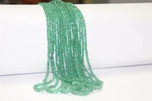 Cuentas de Rondelle facetadas de Esmeralda zambiana natural 15,5 pulgadas/38cm cuentas facetadas de Esmeralda cuentas de joyería de Esmeralda zambiana - Product Image 5