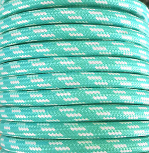 Tira de 5 metros de cable textil decorativo color menta/blanco mate fenix (CIR62CM28/01) - Product Image 1