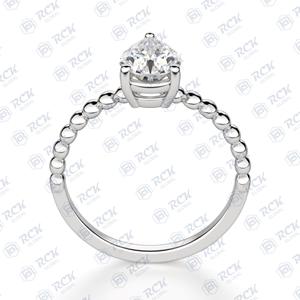 1,30 TCW Pear Cut Solitaire Moissanite Ring para mujer Compromiso Anillo de plata esterlina - Product Image 6